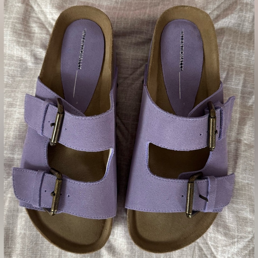 Free People/Intentionally Blank Rule Breaker Sandal Lavender Suede-Purple - Picture 7 of 8